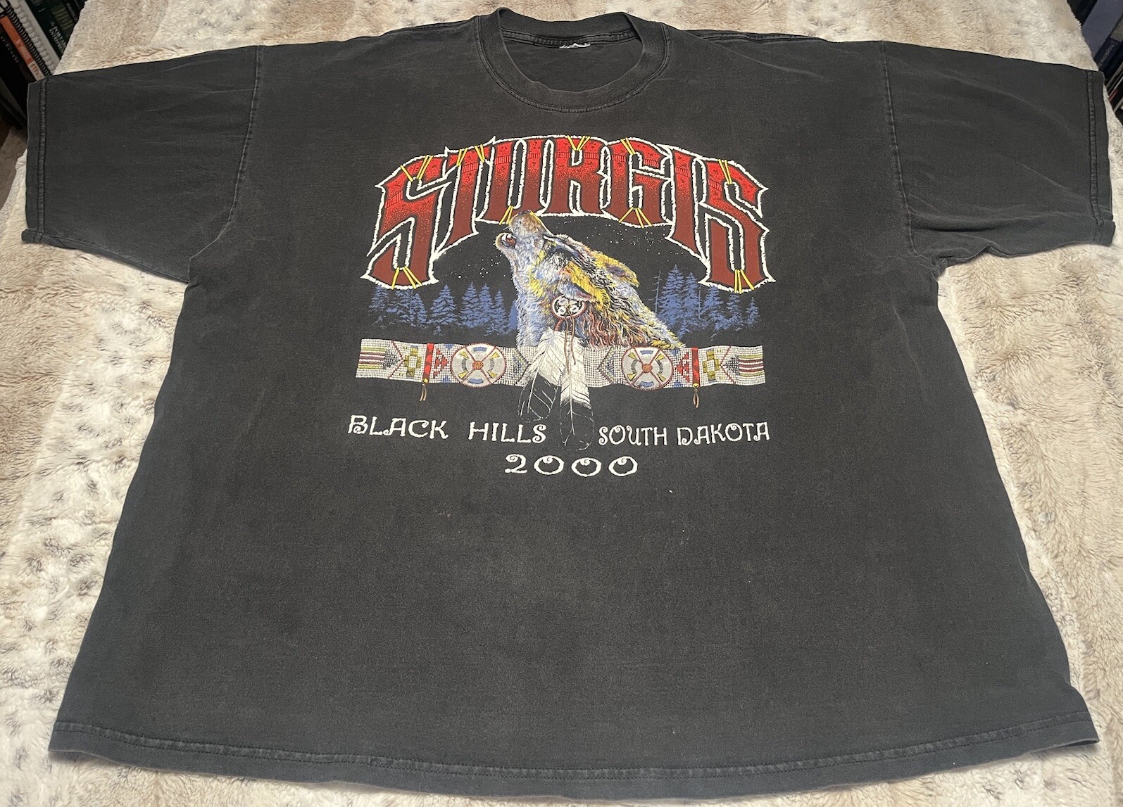 T-shirt Sturgis Vintage XL - Noir - Motard Moto Hell Dakota Du Sud - Années 2000