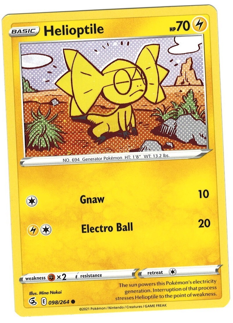 Helioptile 98/264 Pokemon Card Fusion Strike Common 70 HP Near Mint HU