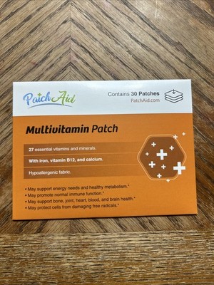 MultiVitamin Plus Topical Patch by PatchAid 30 Vitamin Patches - Brand New