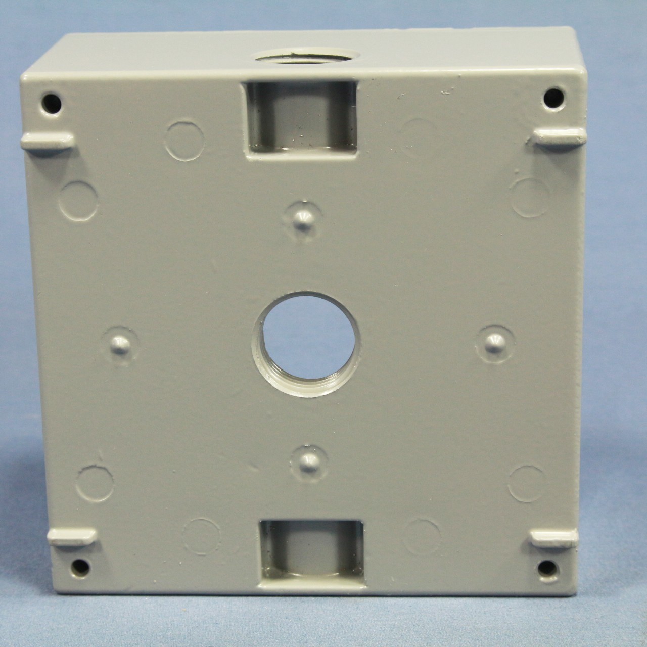 Pass & Seymour Gray Die-Cast Weatherproof 2-Gang Outlet Box 3-Hole 1/2" WPB232