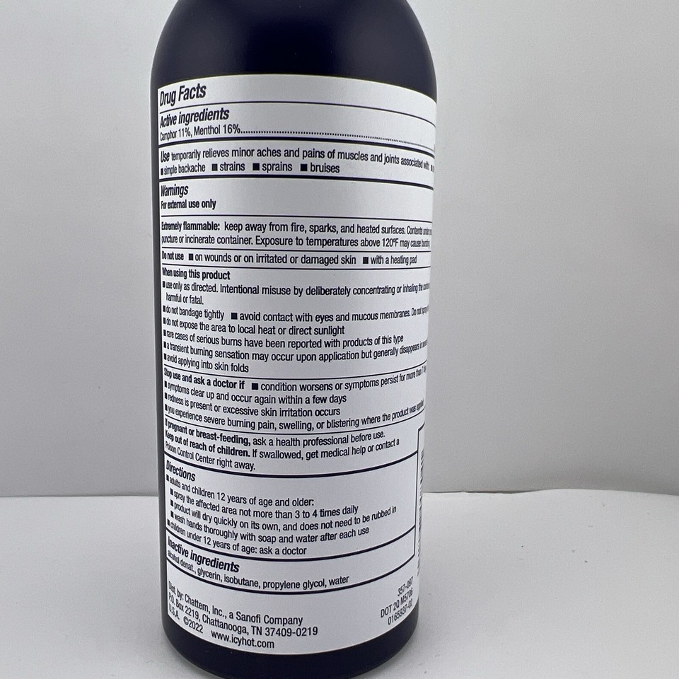 Icy Hot PRO Pain Relief Dry Spray, Quick Drying Formula, 4 oz - FREE ...