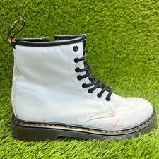 Dr. Martens 1460 Girls Size 3Y White Black Classic Outdoor Side Zip Boots