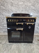  RANGEMASTER CLASSIC 90CM  RANGE COOKER  IN BLACK  AND BRASS 