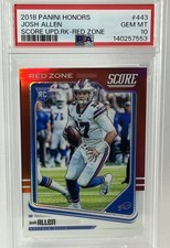 2018 Panini Honors Josh Allen Score Update Rookies RC Red #1/20 PSA 10 Holo
