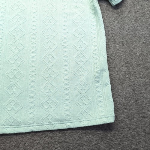 Brave Soul London Shirt Mens Extra Large Teal Polo Argyle Embossed Diamond Knit - Picture 13 of 14