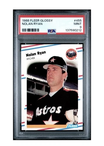 1988 Fleer Glossy #455 Nolan Ryan HOF PSA 9 MINT Fresh Slab