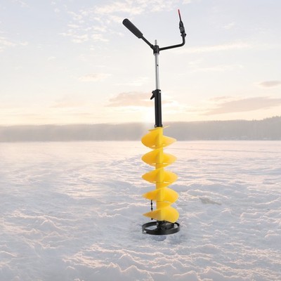 Drill Auger Bit 8'' w/ Adjustable 14'' Extension Rod Electric Drill Clips Ice Fish