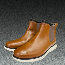 COLE HAAN MEN'S ZEROGRAND OMNI CHELSEA BOOT JAVA /OPTIC WHITE WATERPROOF SIZE 9