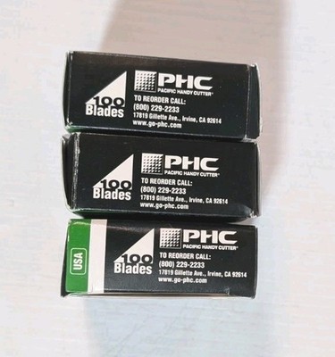 100 EACH / (3) BOX  SP-017 Style Safety Replacement Blades for Box Cutter Knives