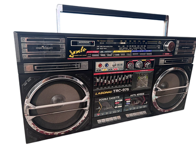 Lasonic TRC-975 Boombox Double Cassette Serviced Working Vintage