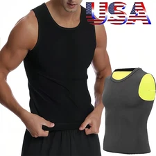 Men's Compression Sauna Vest Slimming Gynecomastia Tank Top Shirt Body Shaper