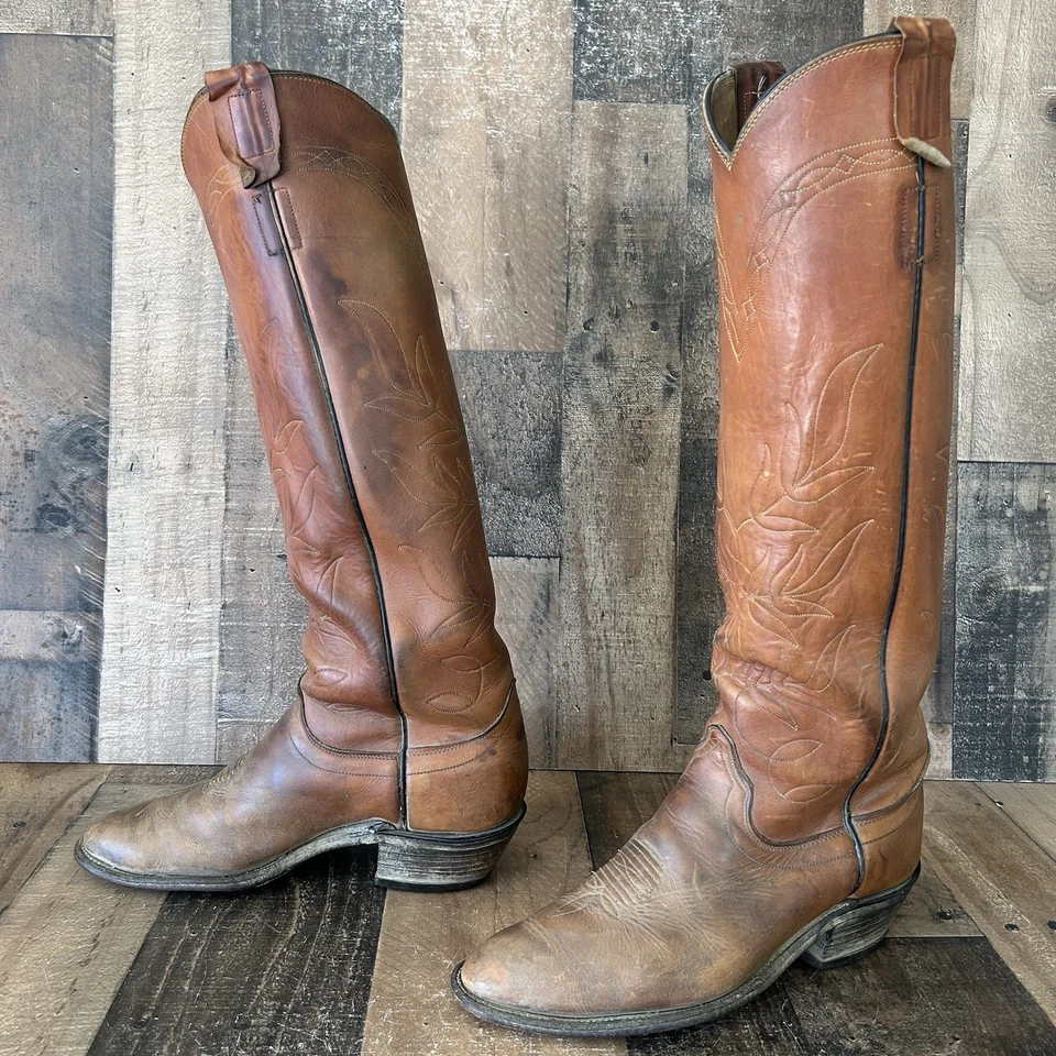 Botas de caubói masculinas Olathe 6009 vintage altas Buckaroo 9,5 D - Imagem 3 de 4