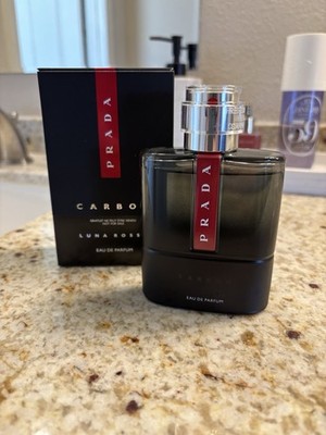 PRADA Luna Rossa Carbon Eau de Parfum Spray, Regular Size 3.4 fl oz; 90% full