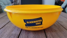 Vintage Tupperware Blockbuster Video Large Yellow Popcorn Bowl