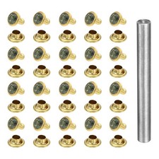 120pcs Crystal Rivets 6mm Rhinestone Stud with Installation Tool, Gold Gray