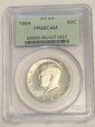 1964 50C Kennedy Silver Half Dollar PCGS Proof 66 CAMEO PR66 CAM Very Nice
