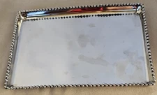 Micheal Aram Silver Molten Beaded Edge Tray  7” X 10” Signed