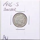 1916-S 10C Barber Liberty Head Dime in AU Condition #6690
