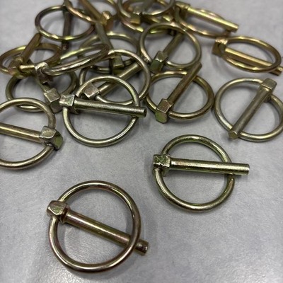 Lynch Pins- 3/16'' x 1''- Zinc Yellow Plated Carbon Steel- Lot of 25