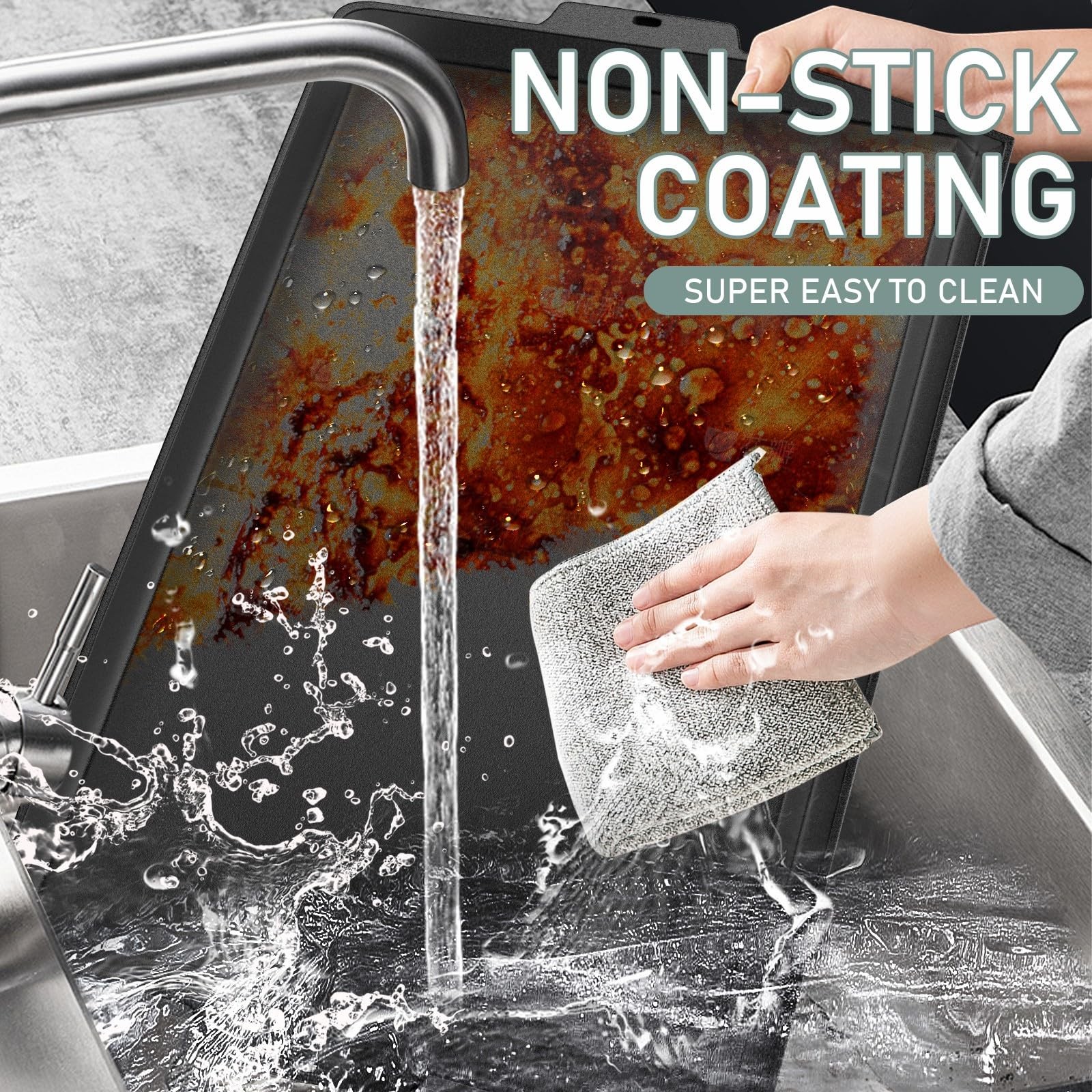 23" x 16" Cast Iron Griddle for Gas Grill and Stove Top, Universal Flat Top G...