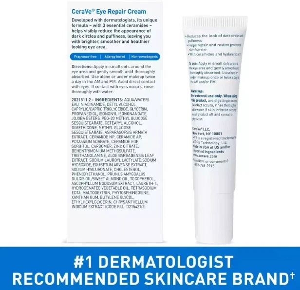 2X Cerave Eye Repair Cream for Dark Circles,14.2g - Image 3 of 3