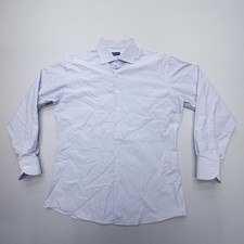 Proper Cloth Dress Shirt Mens XL Blue Check 100 Cotton Preppy Formal Business