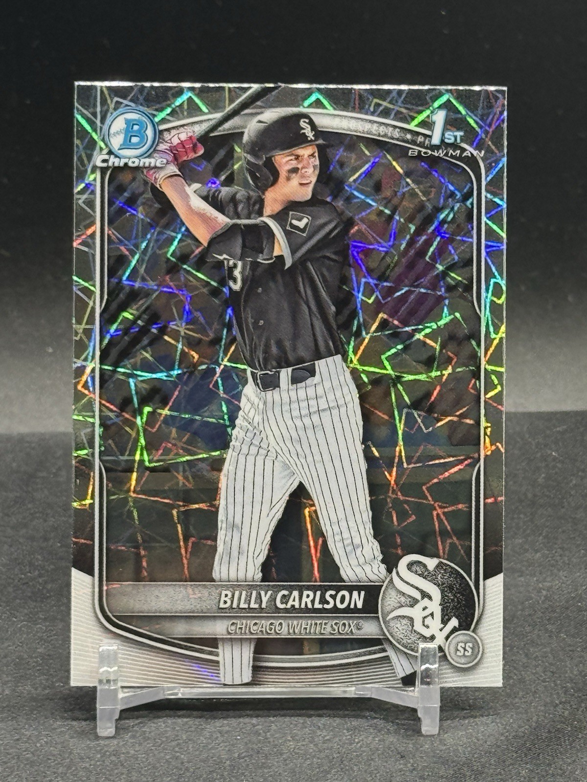 2025 Bowman Draft Chrome Billy Carlson 1st Laser Refractor #BDC-10 White Sox