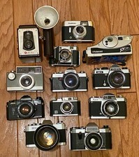 12 vintage cameras! Minolta,Voigtlander,Kodak,Canon,Kowa,Exakta,Fujica & more!