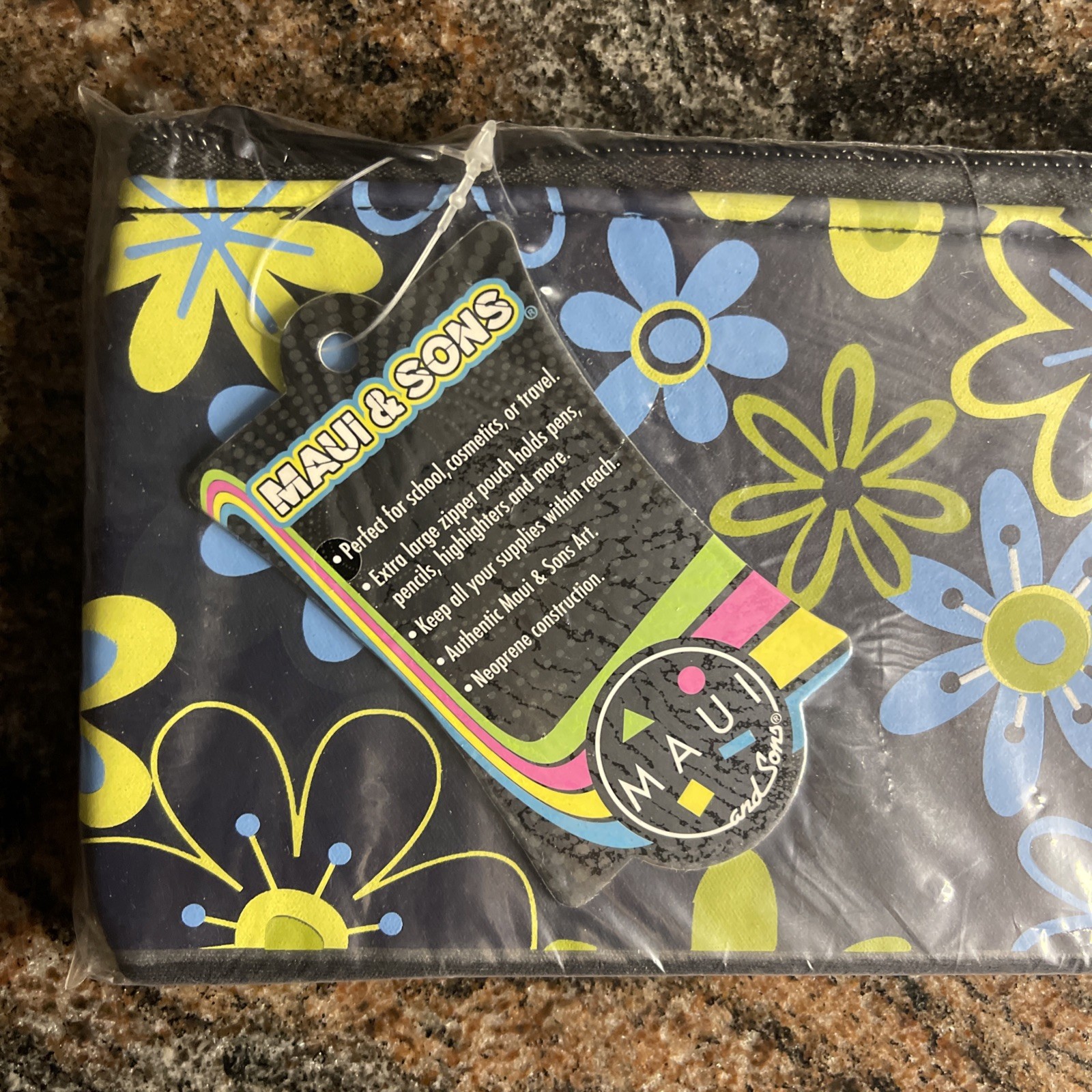 Maui & Sons Surf Neoprene Zip Pouch School Travel Case image 3