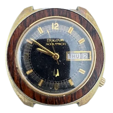 1972 Accutron 3245 Woody Men's Tuning Fork Wristwatch 2182 USA 10k RGP