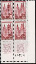 FRANCE 1957 ROUEN Bloc X 4YT n° 1129 Neuf ★★ luxe / MNH CD 29.11.57