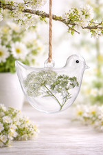 Gisela Graham Glass Bird Hanging Decoration Spring Hedgerow Easter Spring Gift