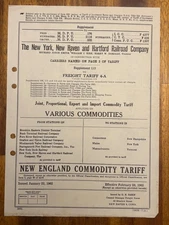 New York New Haven Hartford Railroad New England Commodity Tariff Supp 113 to 4A