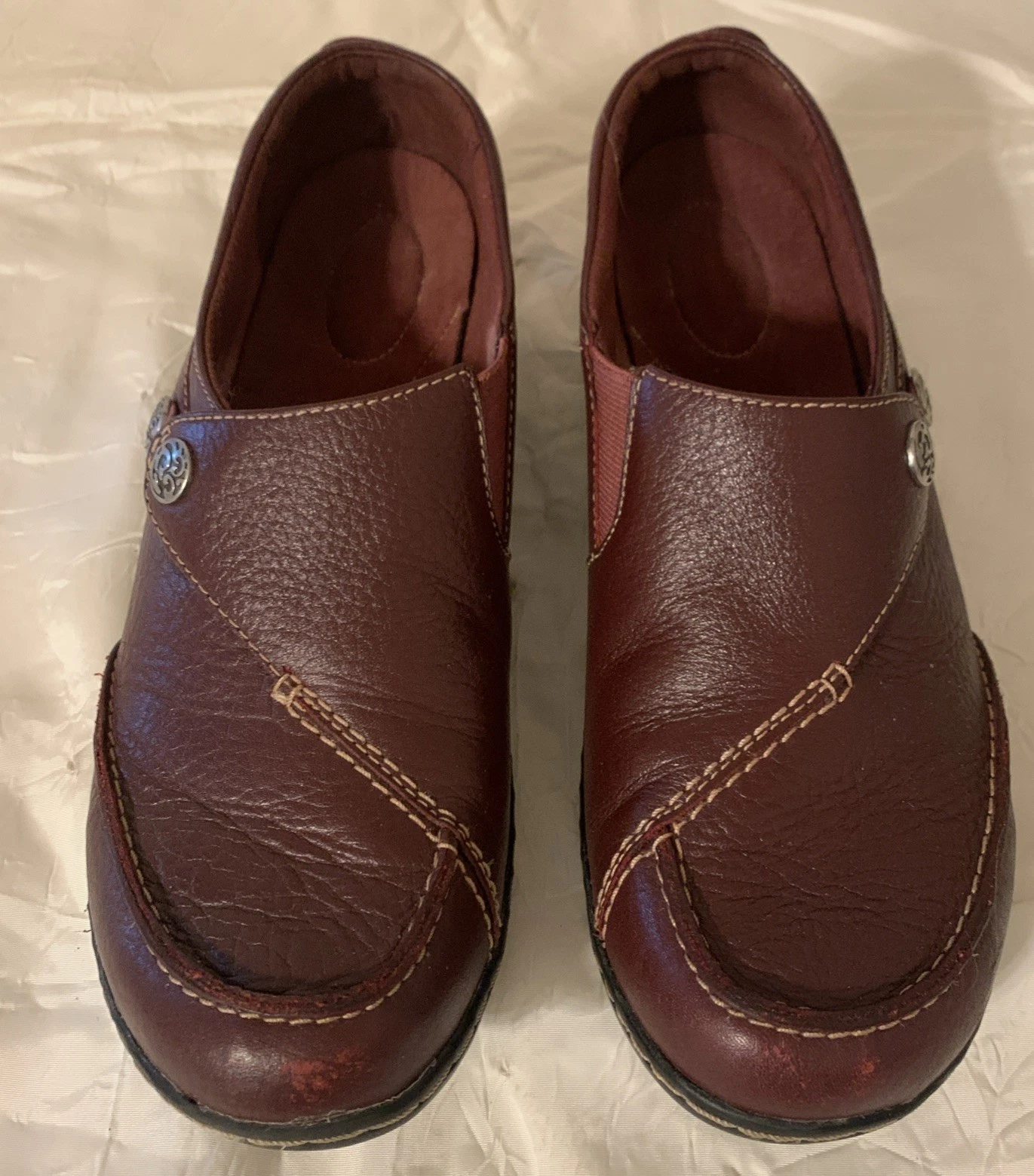Mocassino Clarks 10 M bordeaux Ashland Lane Q slip on ballerine casual pelle
