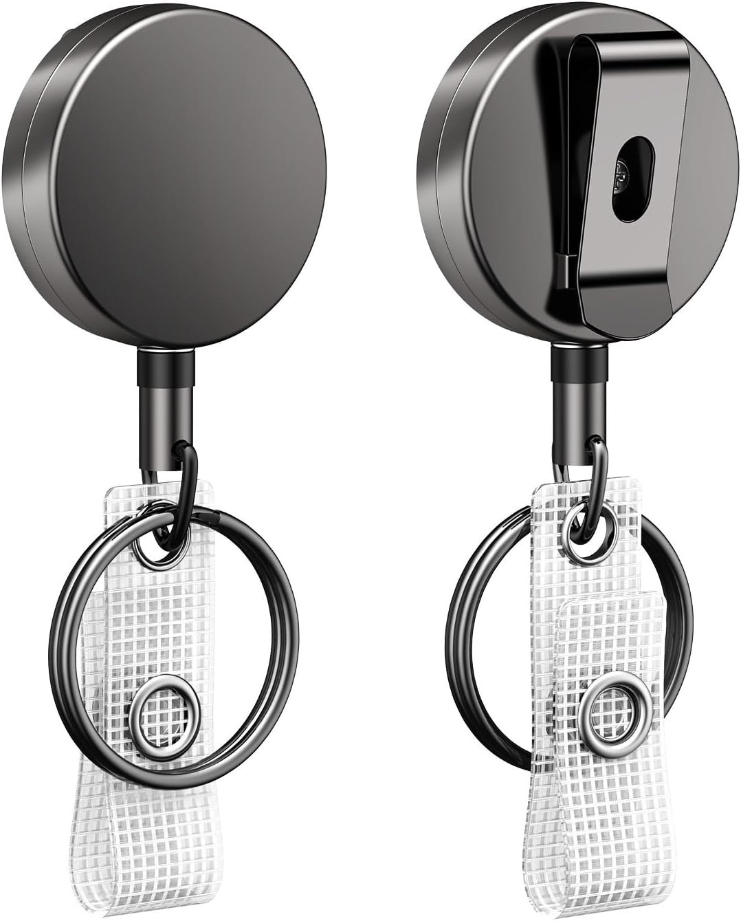 2 Pack Heavy Duty Metal Retractable Badge Reel for Badge Hol