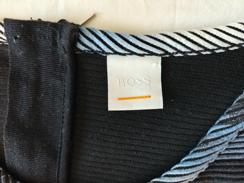 Hugo Boss women midi dress, Dafly butterfly pattern, Blue Navy Beige S-XS size - Imagen 4 de 4