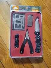 Ozark Trail 5-piece Combo Knife Set - Stainless Steel! Collectors Tin! Multitool