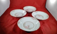  Crown Ming Fine China Christina Soupbowls 7.5IN Gold Pink Rose(4) PERFECT 