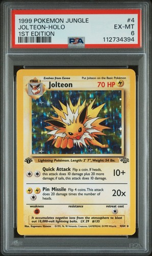 Jolteon (1st Edition) graded PSA 6 for sale on eBay