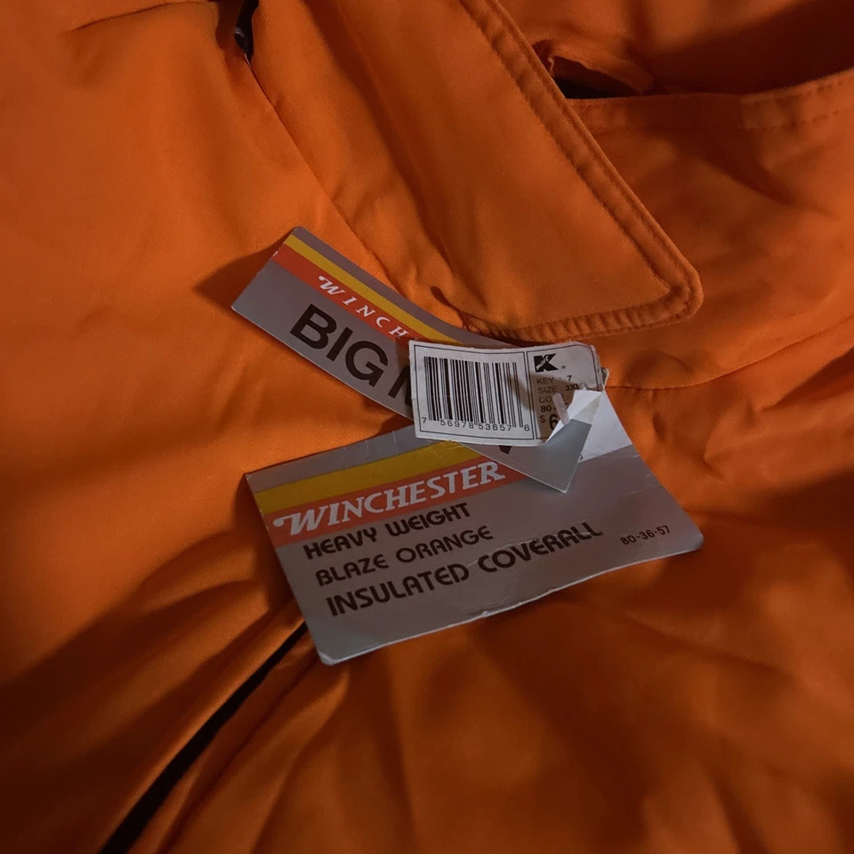 NEW Vintage WINCHESTER Orange Hunting Suit Hooded Coveralls Insulated Men’s 3XL - Image 3 of 4