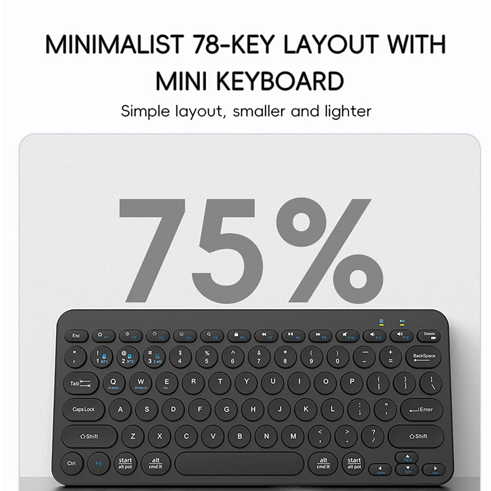** NEW Compact Wireless Keyboard and Mouse Combo | 2.4 GHz | With USB Dongle ** - Image 3 of 4