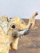 Vintage Hand-Carved Crushed Oyster Shell Elep...