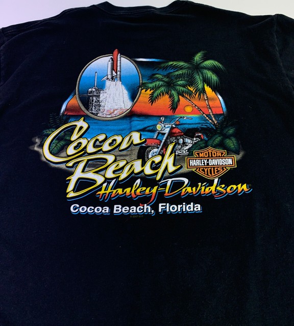 Harley Davidson XL 2008 Cocoa Beach Florida Shirt Double Sided Black