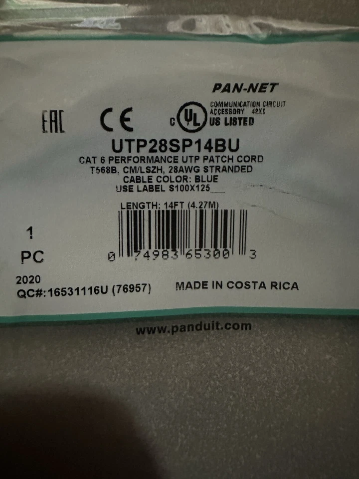 Pantsuit Cat 6 Performance UTF Patch Cord 14ft - Image 2 of 4