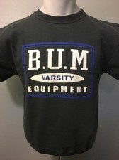Vtg 1990s 90s BUM Equipment Sweatshirt T-Shirt Mens M Unisex Black Spell Out S-S