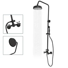 High-Pressure Adjustable Showerhead Top Spray Double Knobs Handheld Shower Head