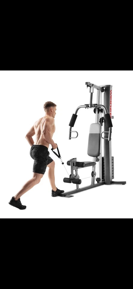 Gimnasio en casa Weider XRS 50 con 112 lb. Pila de pesas de vinilo Foto 4 de 4