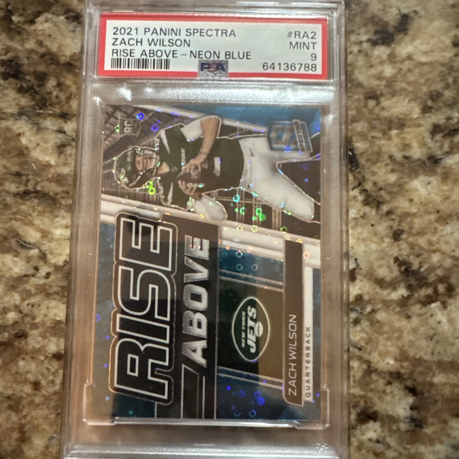 Zach Wilson Panini Spectra Rise Above #RA2 Neon Blue