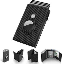 Mens Slim Wallet Card Holder for AirTag RFID Blocking Minimalist Wallet for Men