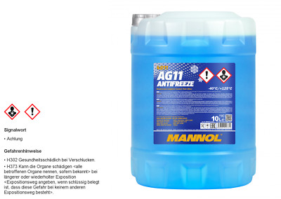 10 Liter MANNOL Kühlerfrostschutz Typ G11 Longterm Antifreeze AG11 -40°C